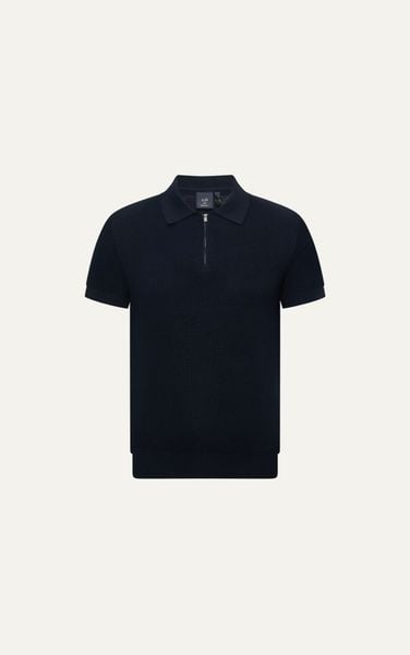  AG767 PREMIUM REGULAR FIT KNIT POLO - BLACK