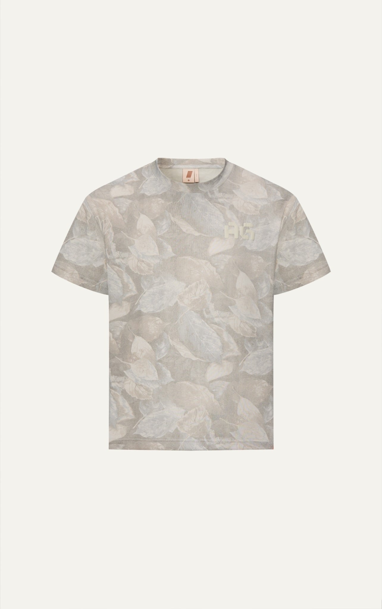 AG16 STUDIO LOOSE FIT PUFF PRINT LOGO T-SHIRT - LIGHT GREY