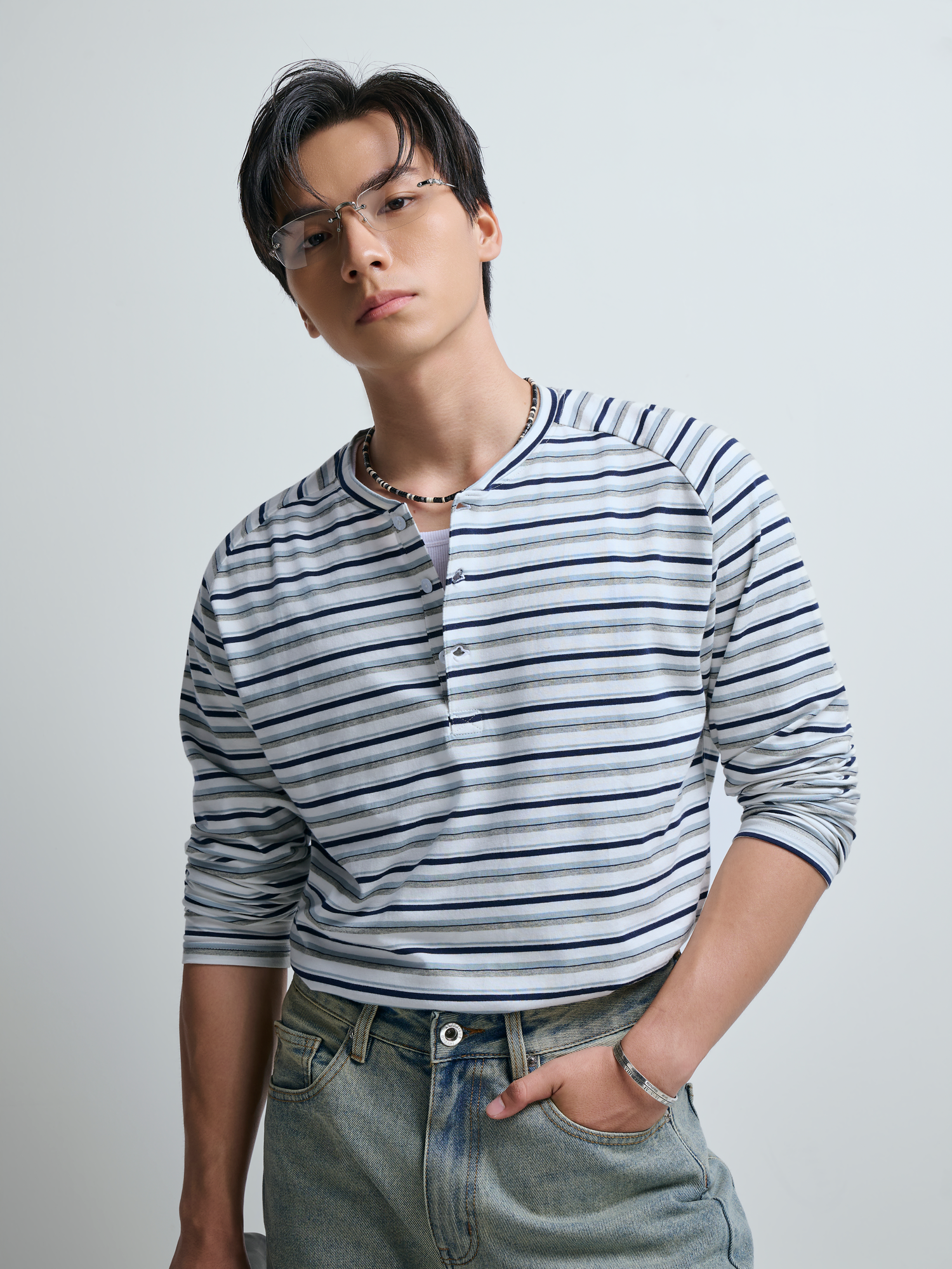 T680 FACTORY SLIMFIT LONG-SLEEVED SHIRT - OFF WHITE