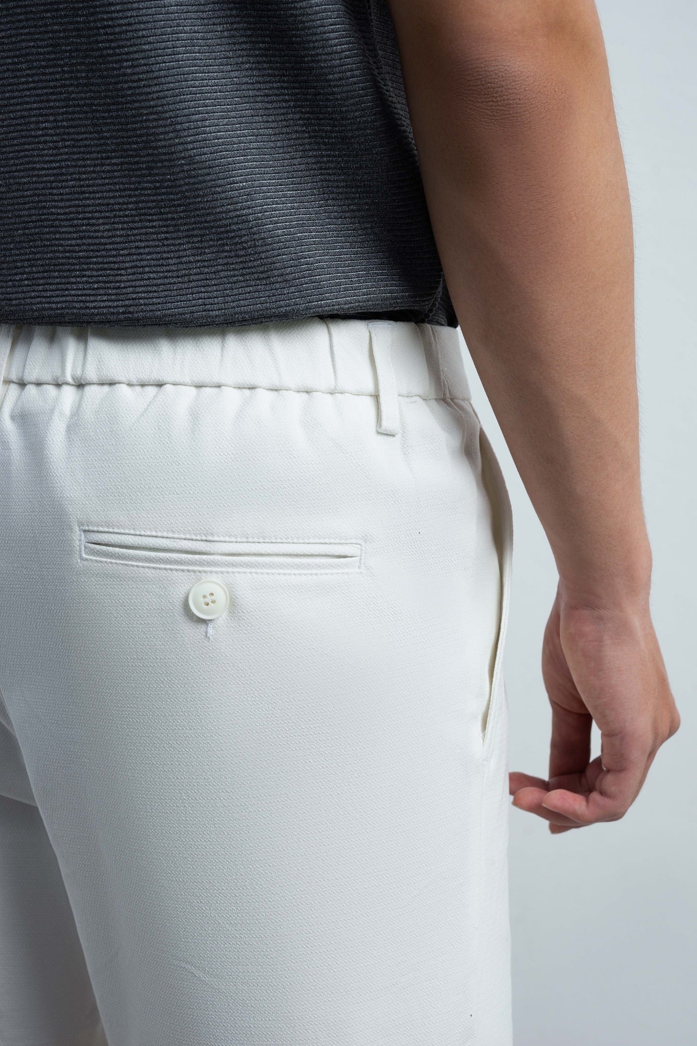 AG9003 FACTORY SLIMFIT POLO MIX NECK DETAIL - GREY