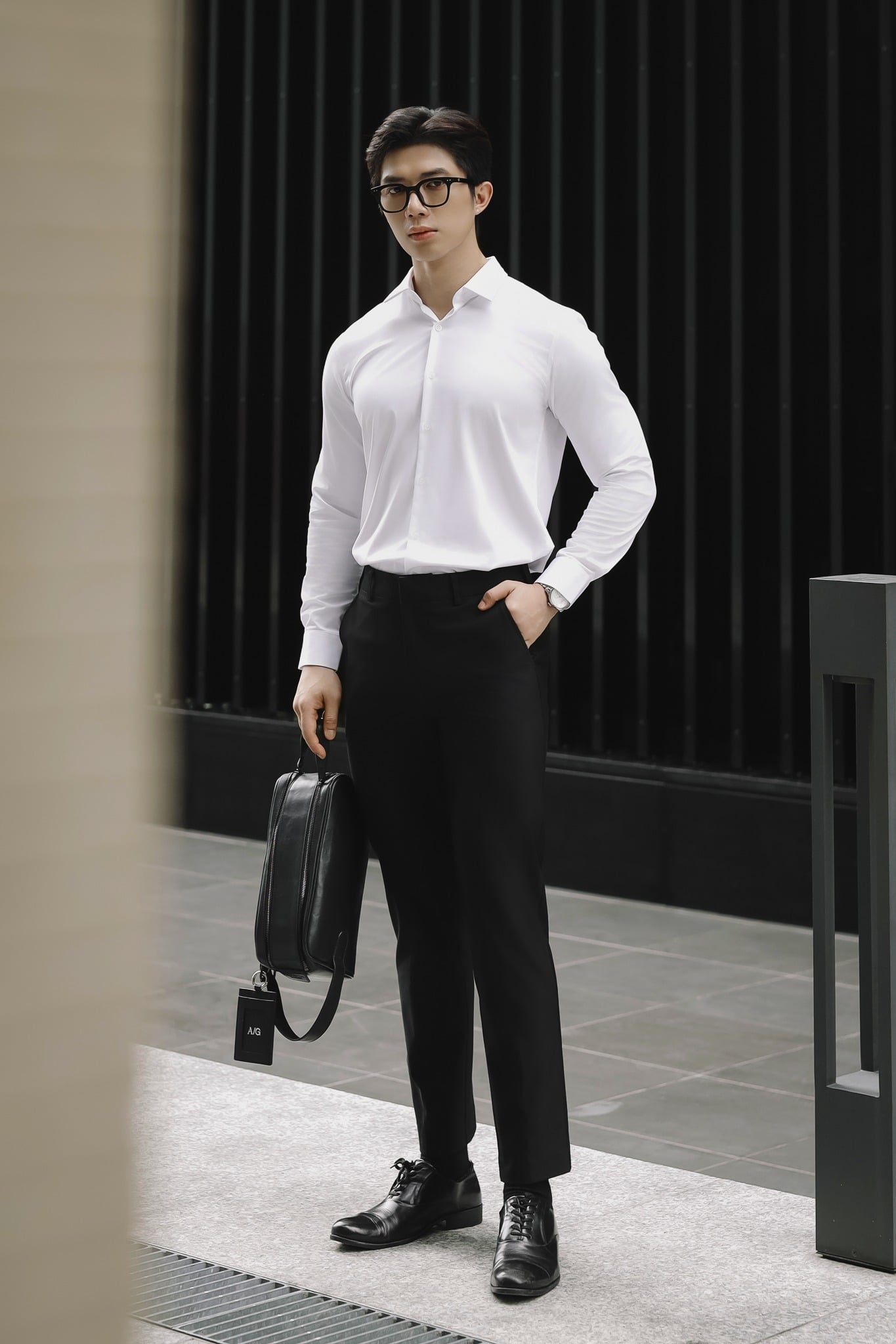 AG66 FACTORY SLIMFIT BASIC TROUSERS - BLACK