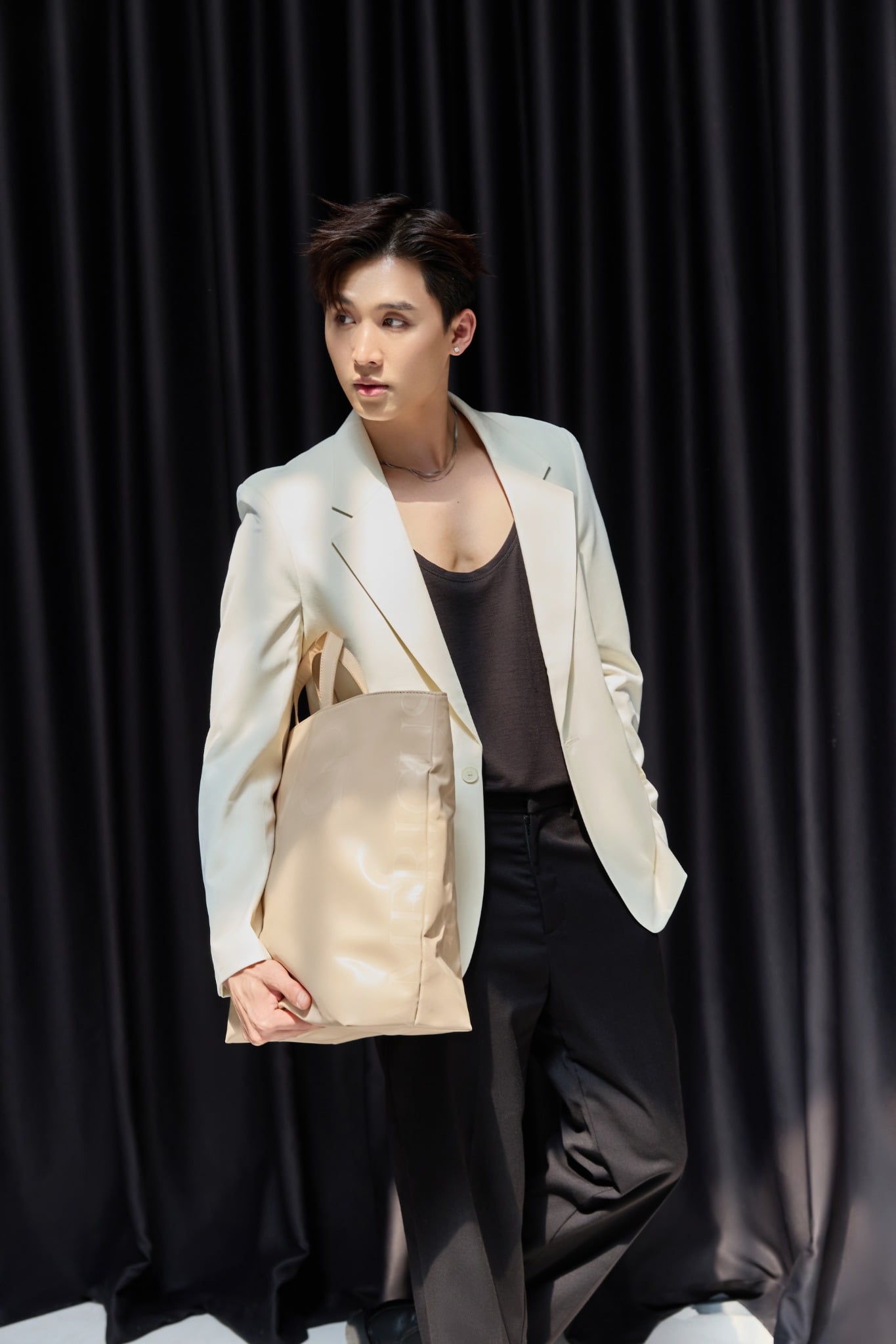 AGZ1 STUDIO LOOSE FIT VEST - OFF WHITE