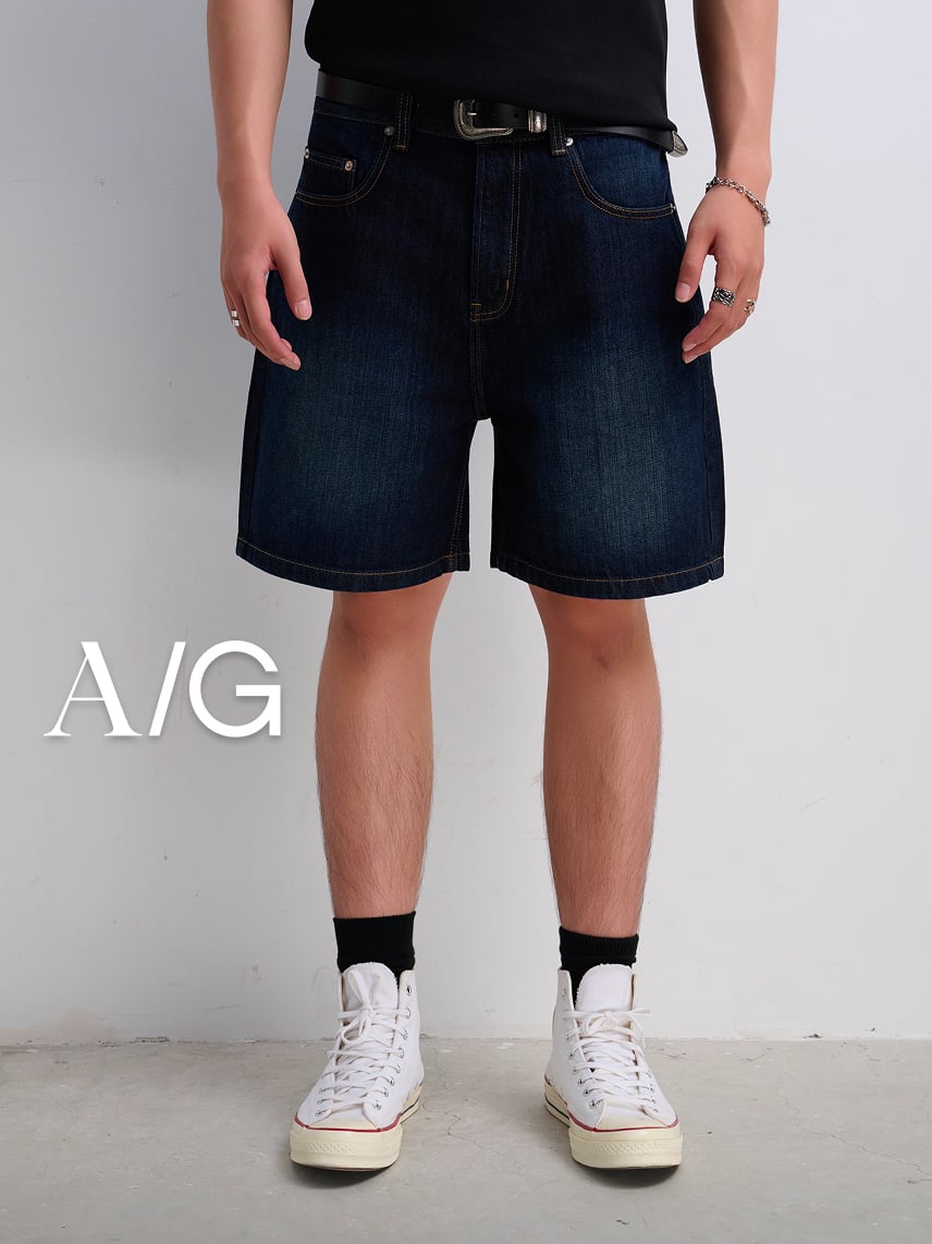 AGTT10 PREMIUM LOOSE FIT BASIC SHORT - DARK BLUE