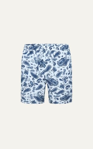  AG323 PREMIUM LOOSE FIT LINEN SHORT - LIGHT BLUE