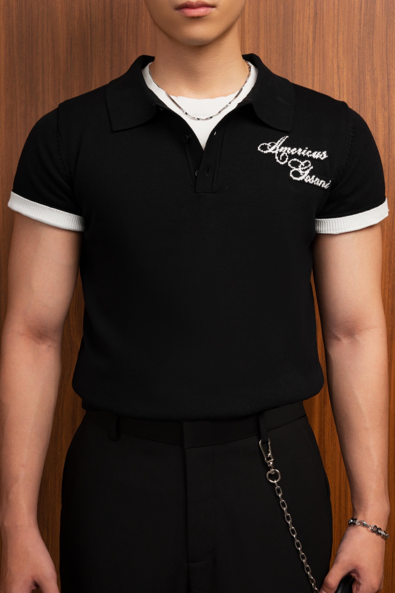 AG445 PREMIUM REGULAR FIT KNIT SHIRT - BLACK