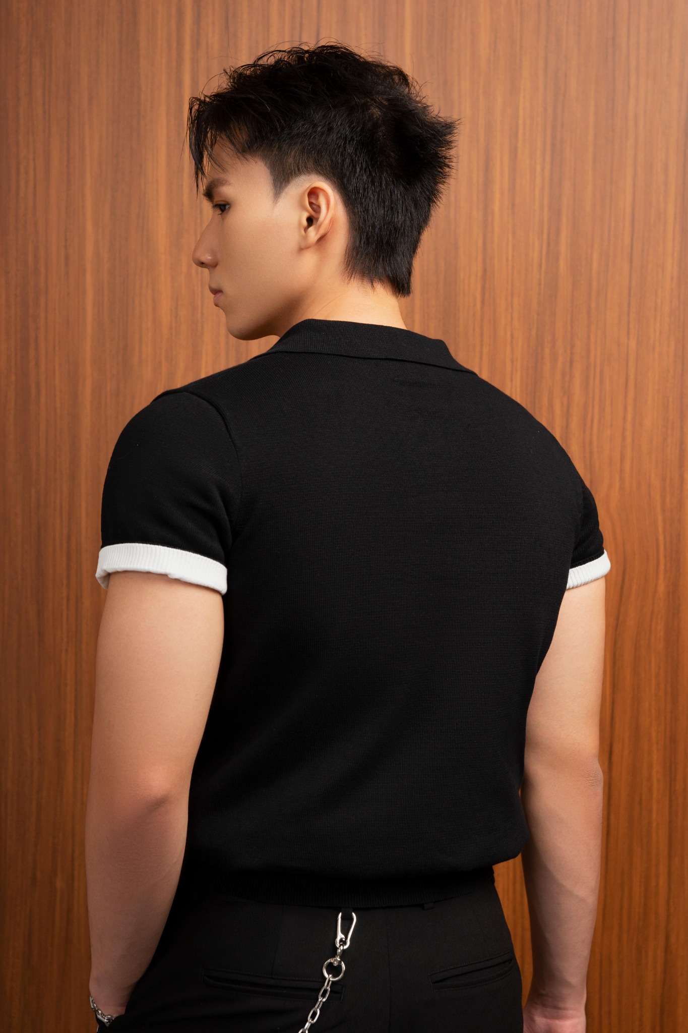 AG445 PREMIUM REGULAR FIT KNIT SHIRT - BLACK