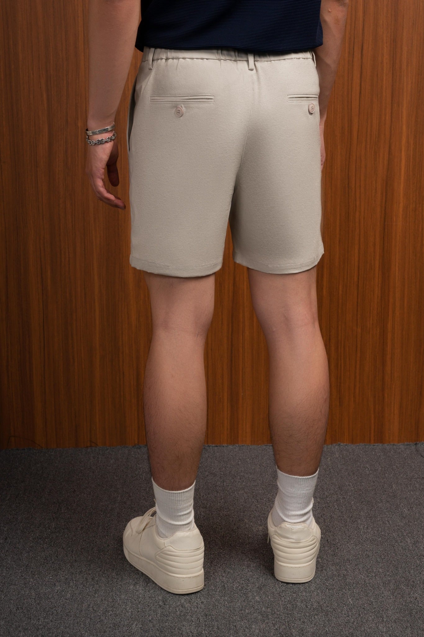 TT14 A/G SLIM FIT KHAKI SHORTS - OFF WHITE