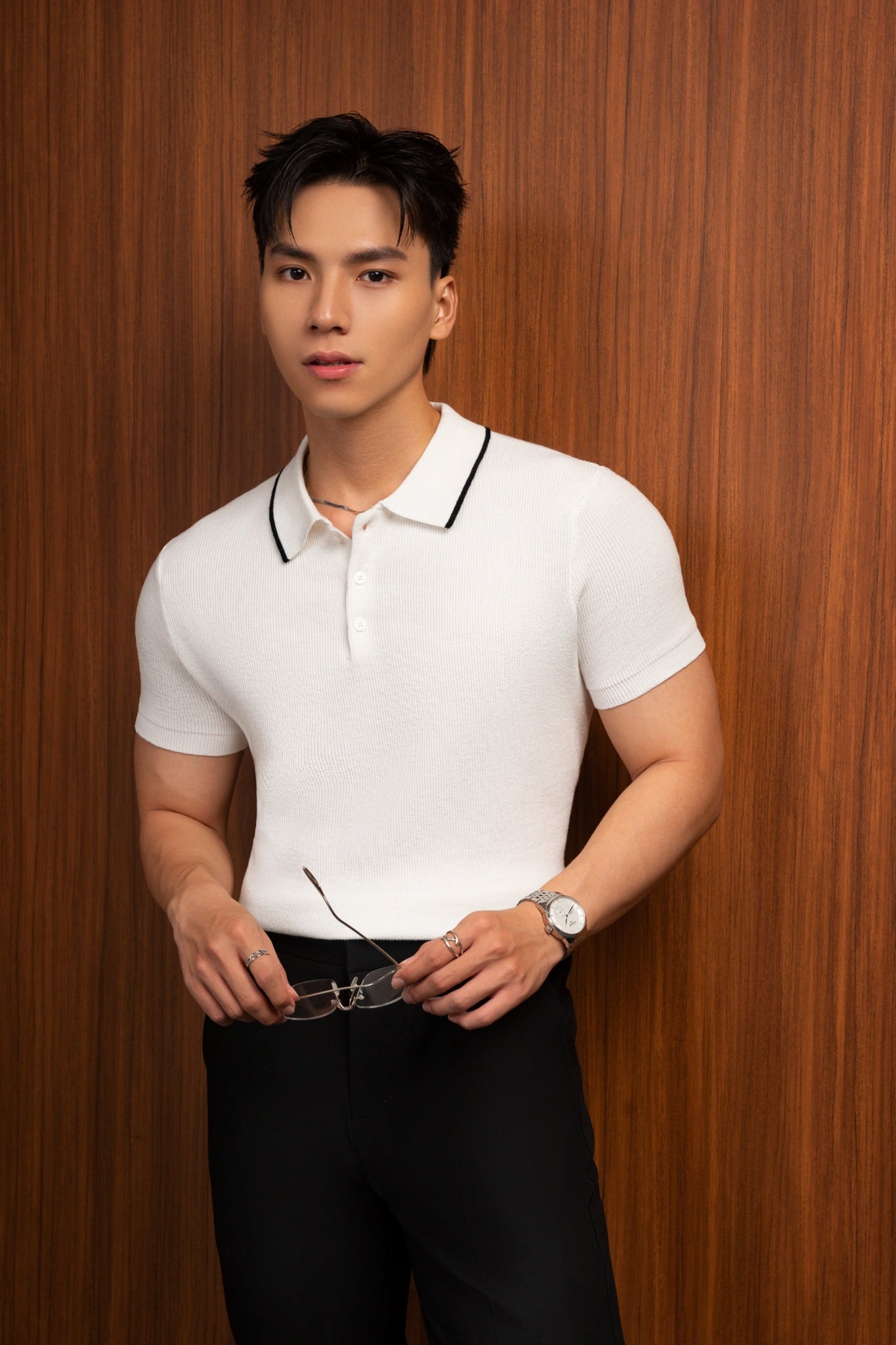 AG455 PREMIUM REGULAR FIT KNIT POLO - WHITE