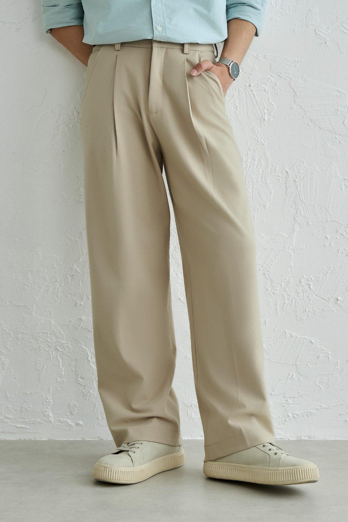 AGHT12 PREMIUM REGULAR FIT TROUSERS - BEIGE