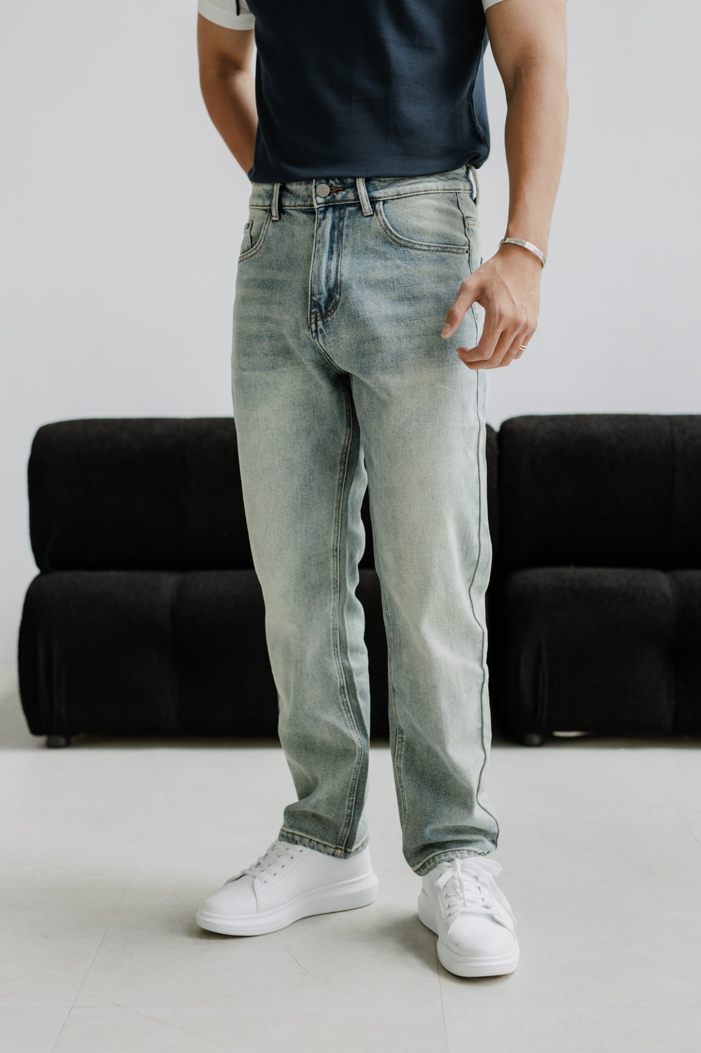 AG258 PREMIUM SLIMFIT MODERN LOOK INDIGO JEANS - LIGHT BLUE