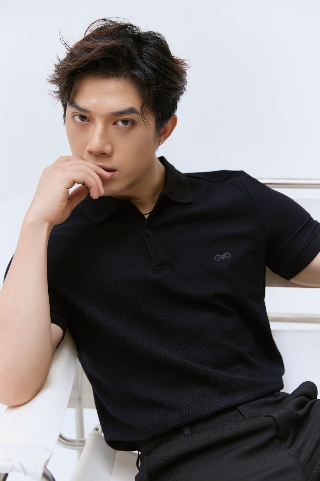 AG02 SIGNATURE SLIMFIT POLO - BLACK