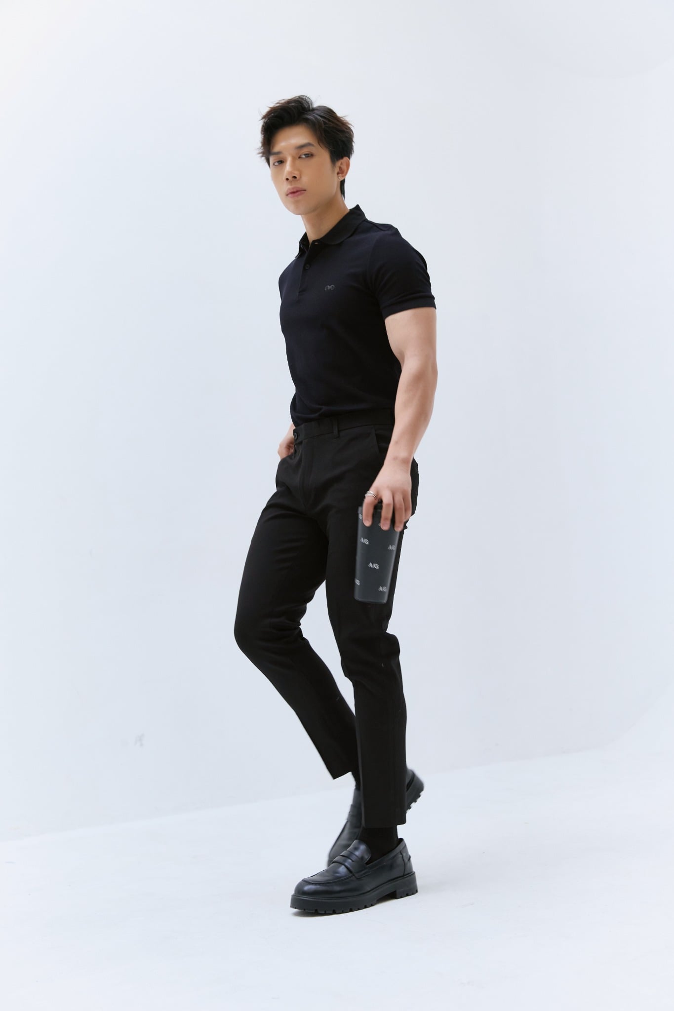 AG02 SIGNATURE SLIMFIT POLO - BLACK