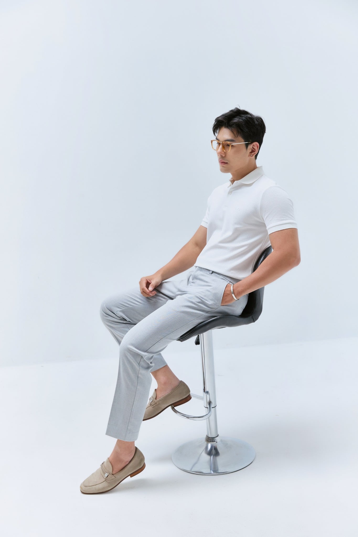 AG02 SIGNATURE SLIMFIT POLO - WHITE