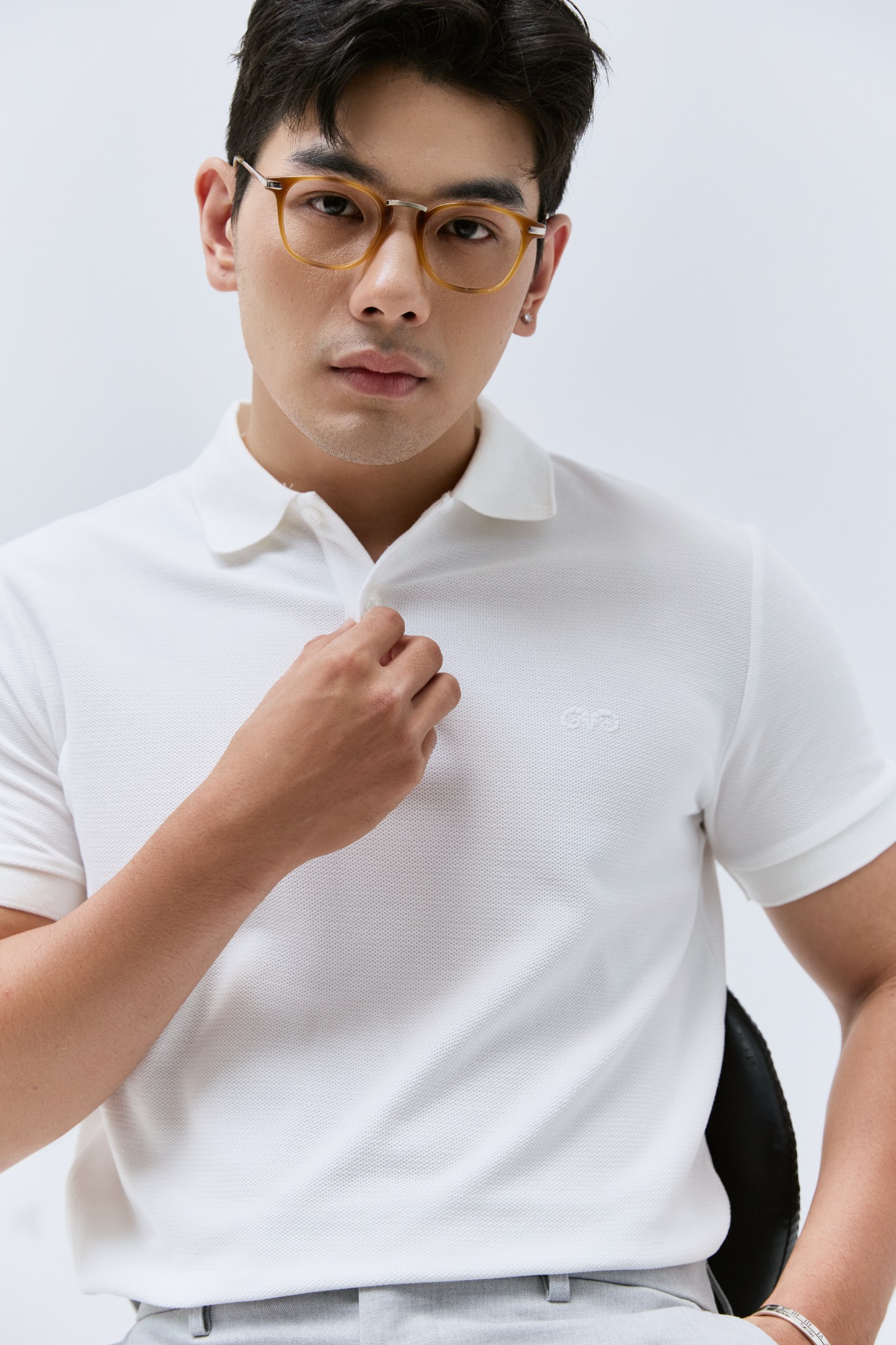 AG02 SIGNATURE SLIMFIT POLO - WHITE