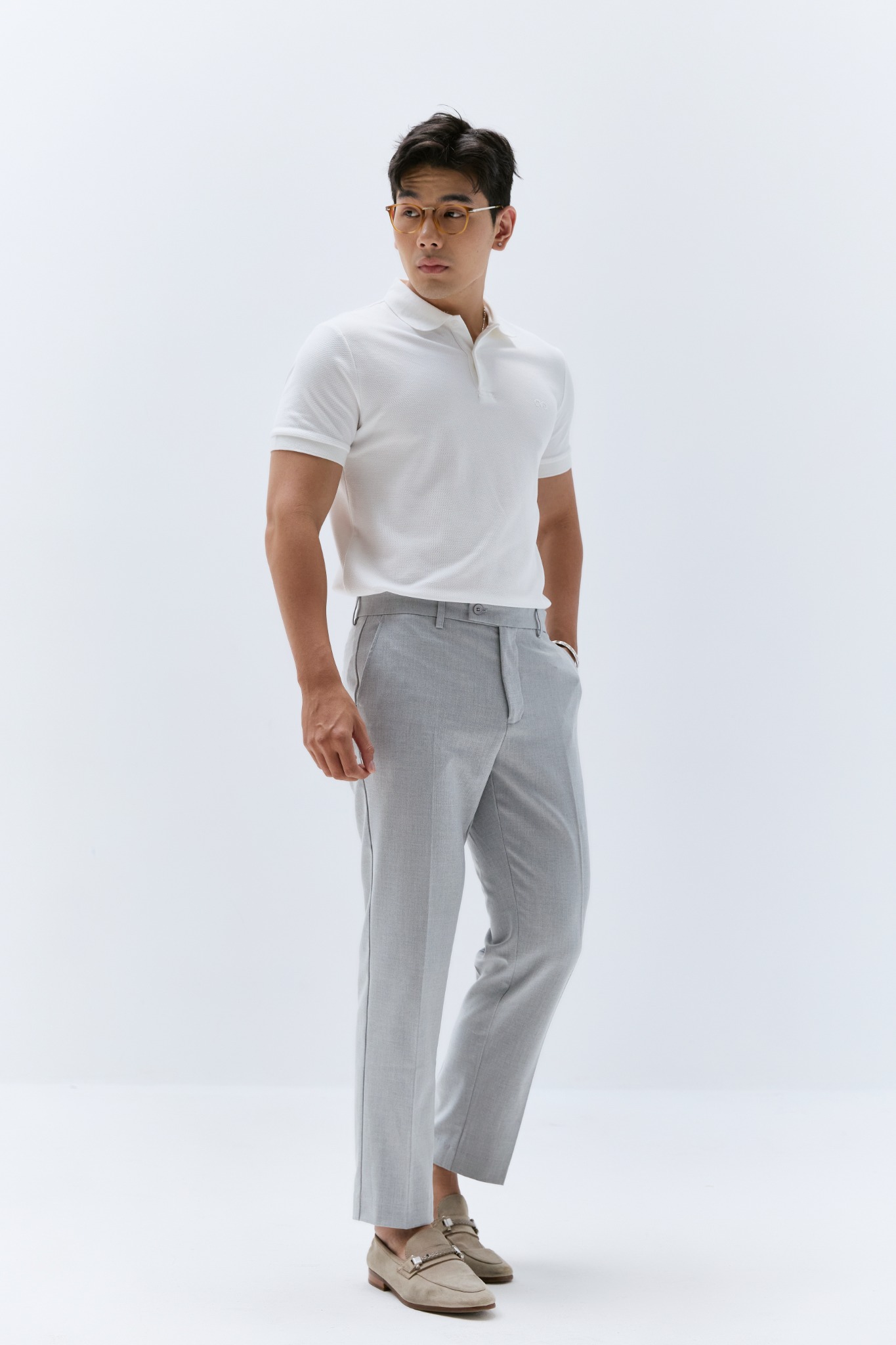 AG02 SIGNATURE SLIMFIT POLO - WHITE