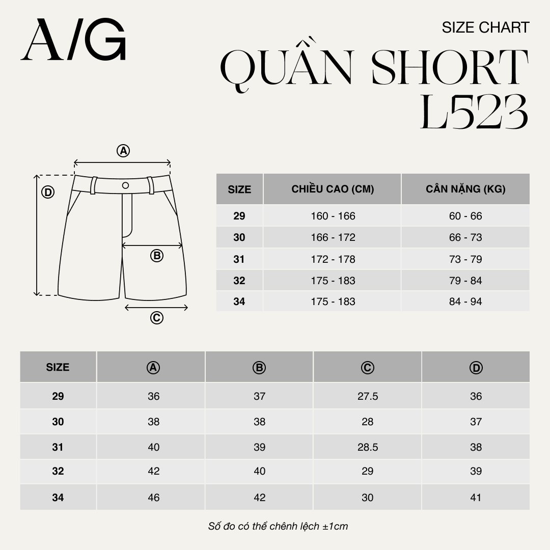 AG523 SIGNATURE SLIMFIT EASY KHAKIS SHORTS- BEIGE