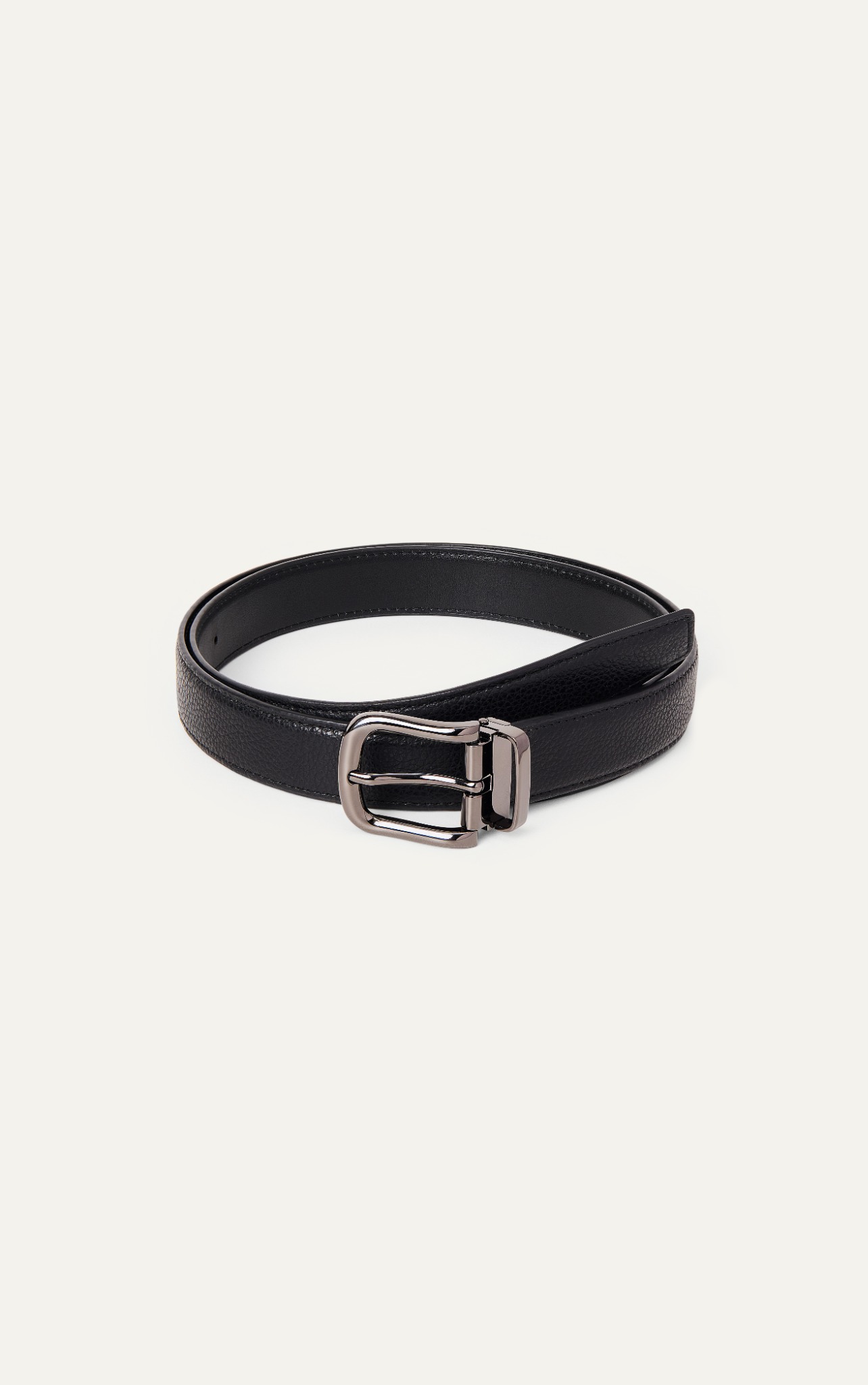 MU02 LEATHER BELT BLACK - SQUARE HEAD