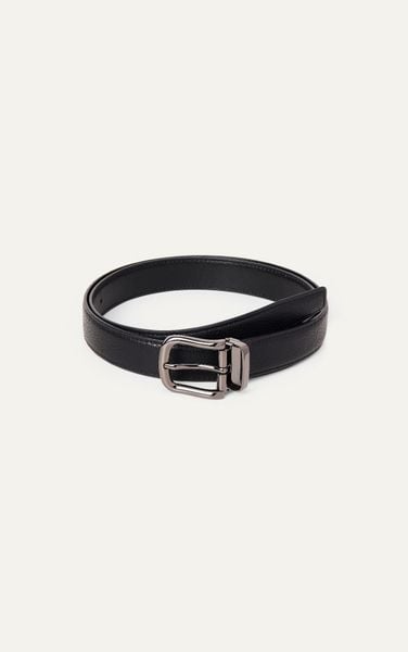  MU02 LEATHER BELT BLACK - SQUARE HEAD 