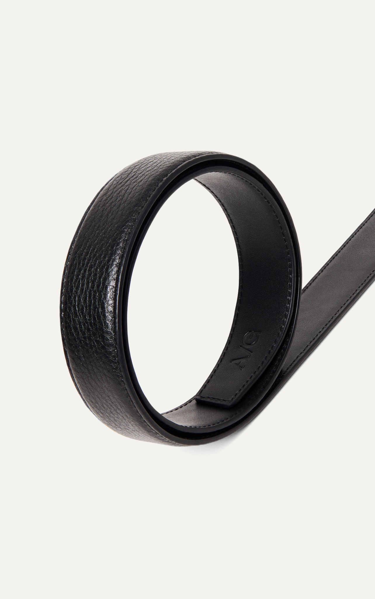 MU02 LEATHER BELT BLACK - SQUARE HEAD
