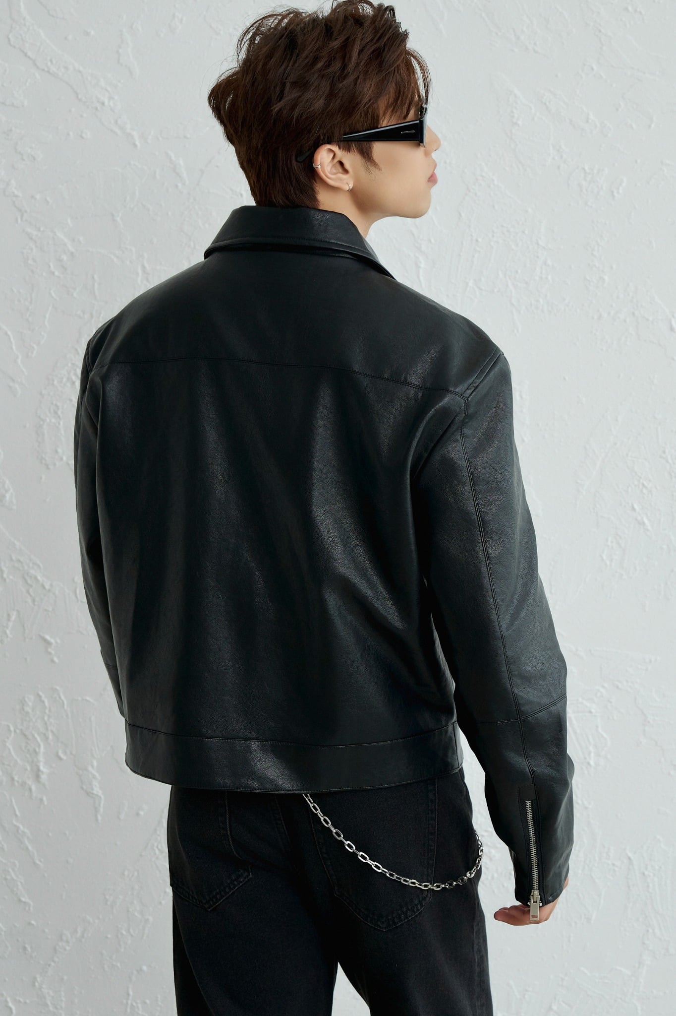 AG262 PREMIUM FAUX LEATHER JACKET - BLACK