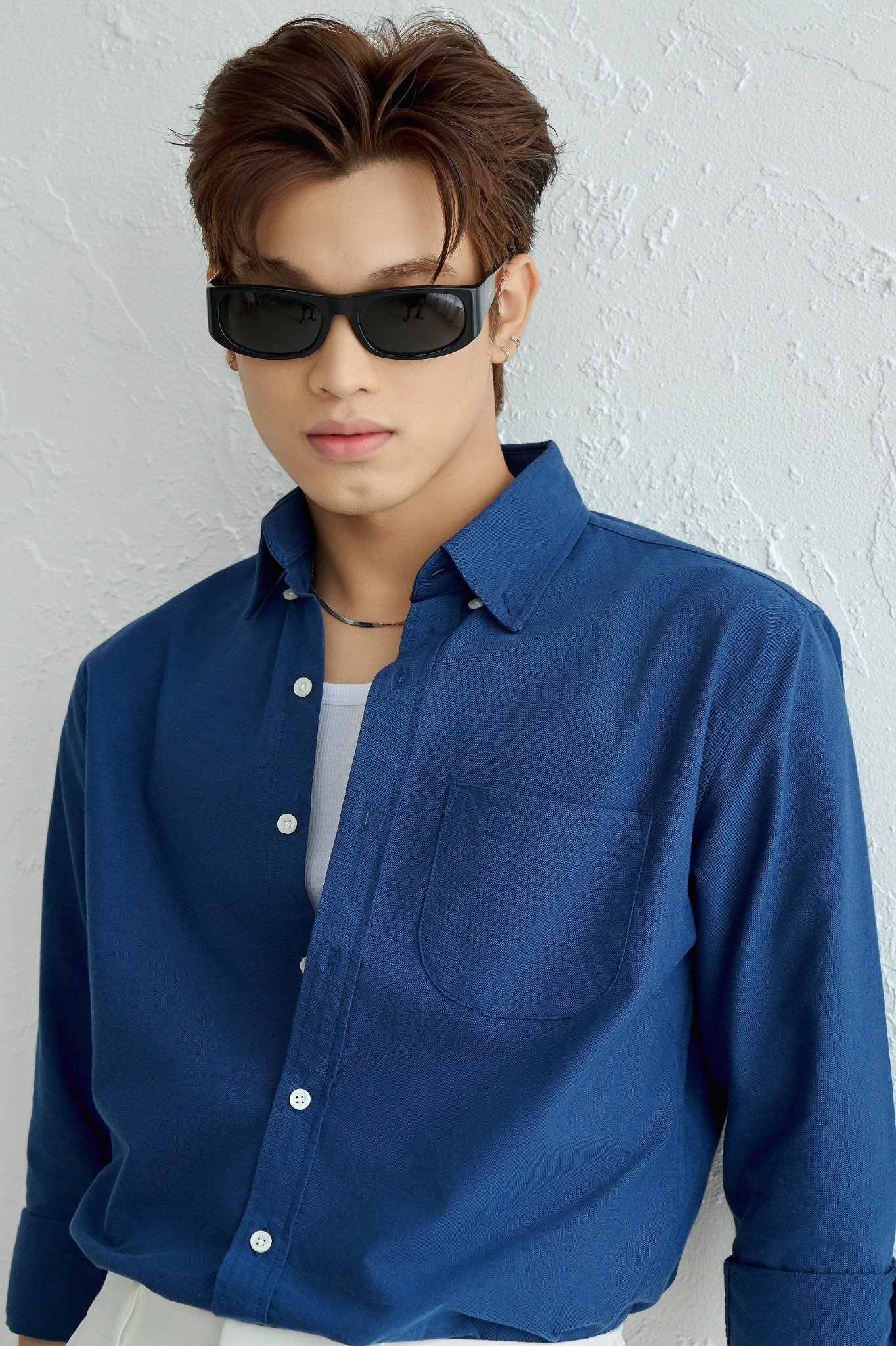 AG12 STUDIO REGULAR FIT ORIGINAL POCKET OXFORD SHIRT - DARK BLUE