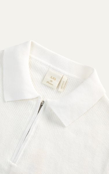  AG767 PREMIUM REGULAR FIT KNIT POLO - WHITE 