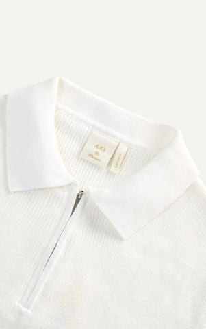 AG767 PREMIUM REGULAR FIT KNIT POLO - WHITE