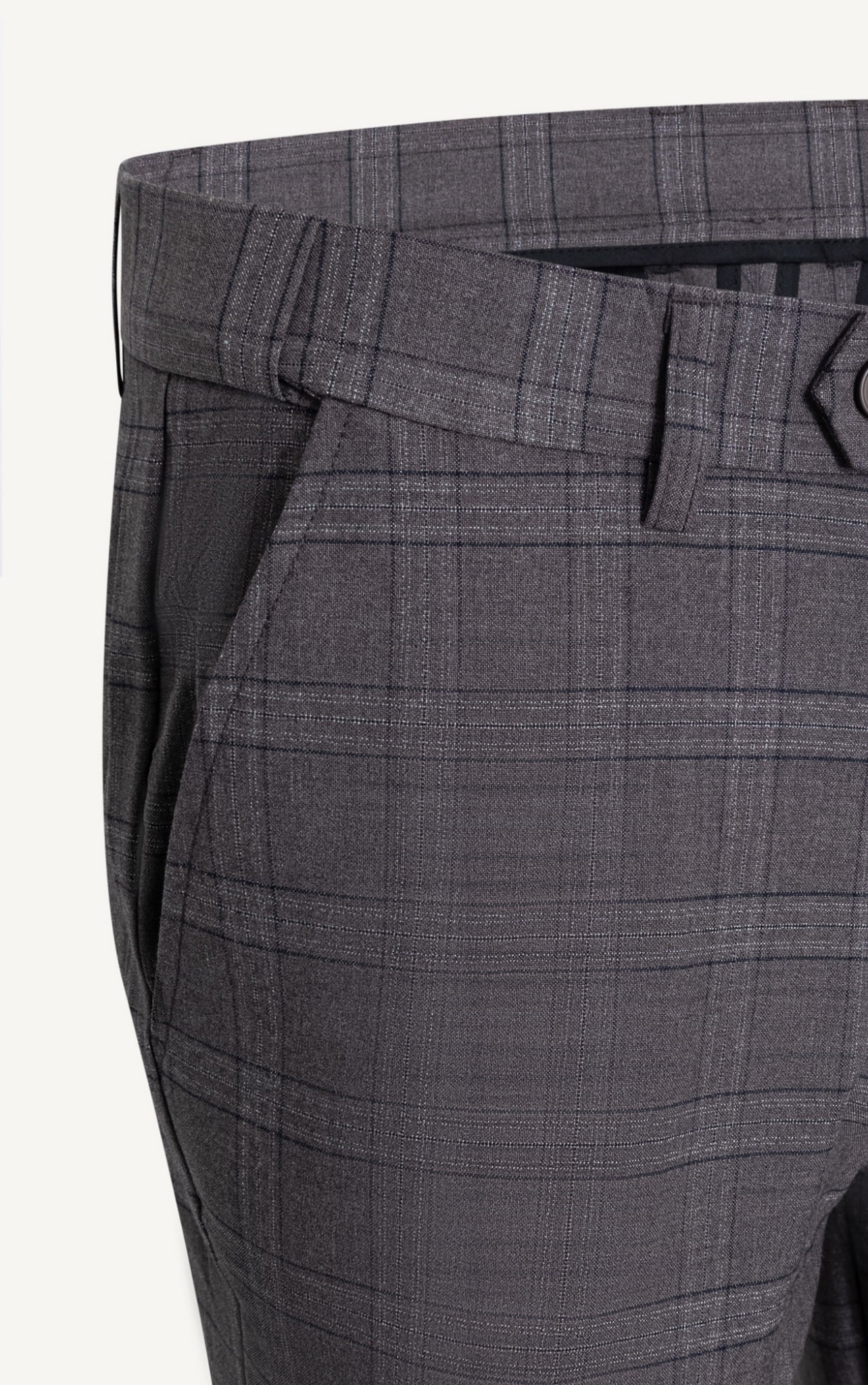 AG505 PREMIUM SLIMFIT CHECKED TROUSERS - BROWN