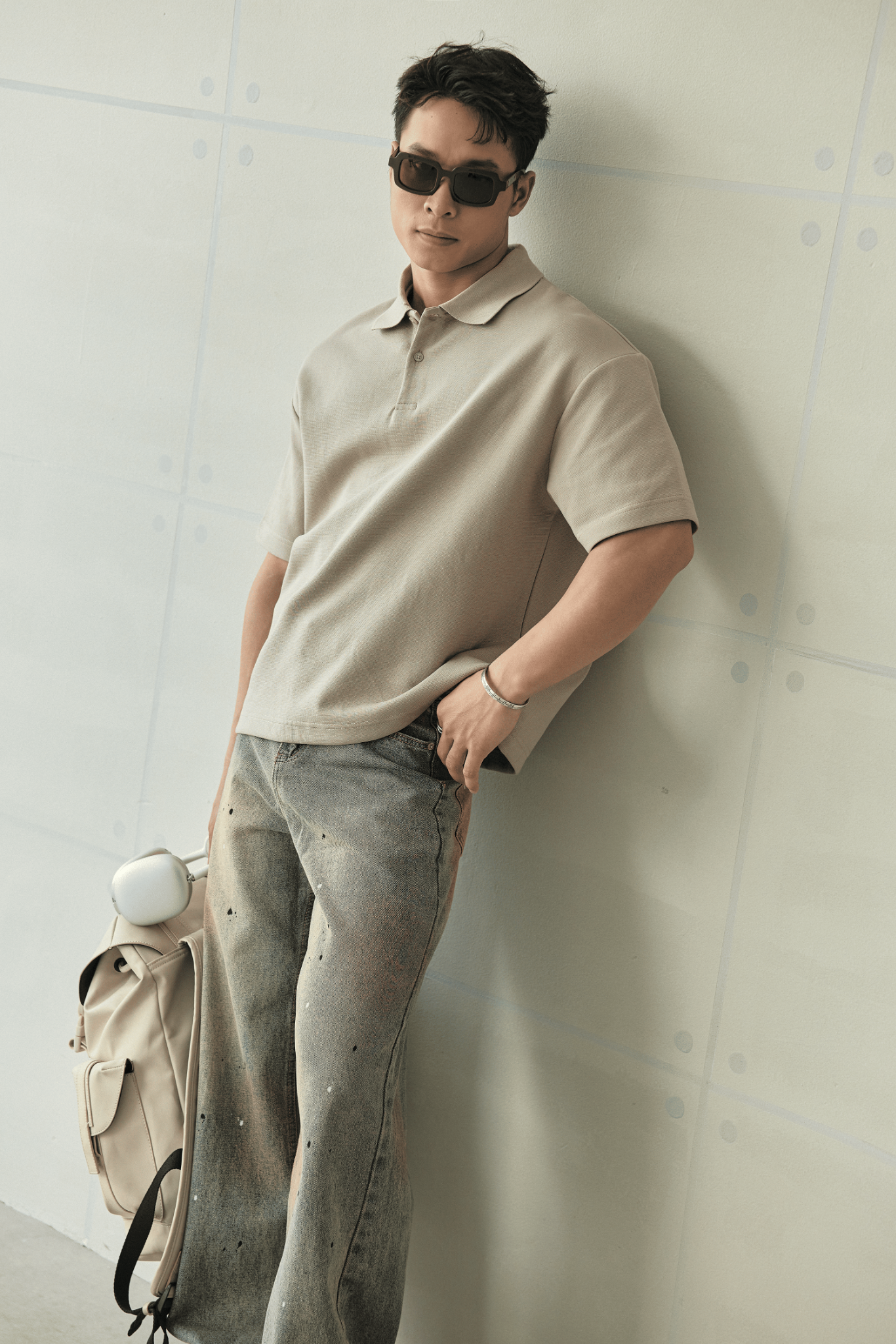 N761 WASHED STRAIGHT LEG JEANS -DARK BLUE