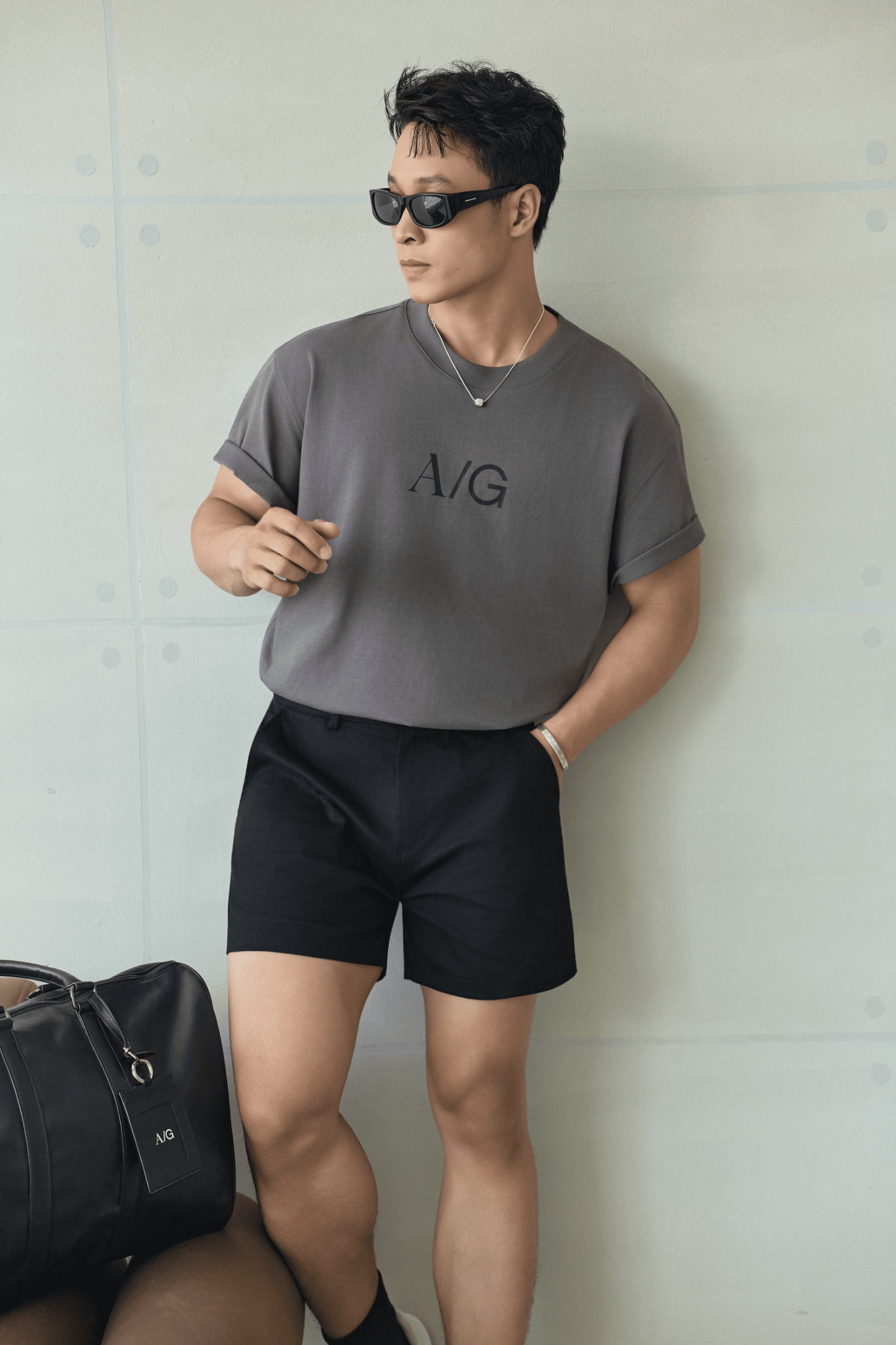 T738 FACTORY LOOSE FIT BIG LOGO T-SHIRT - GREY