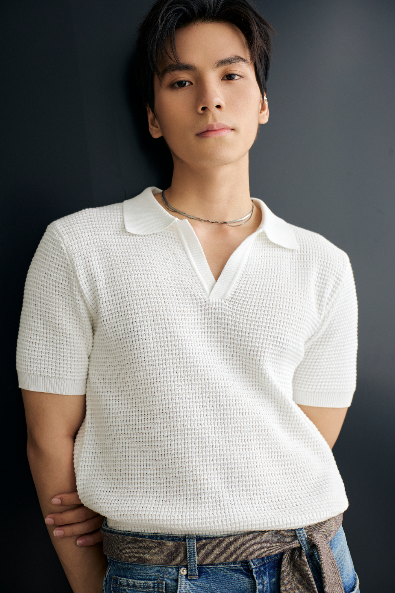 AG739 PREMIUM REGULAR FIT KNIT POLO - WHITE