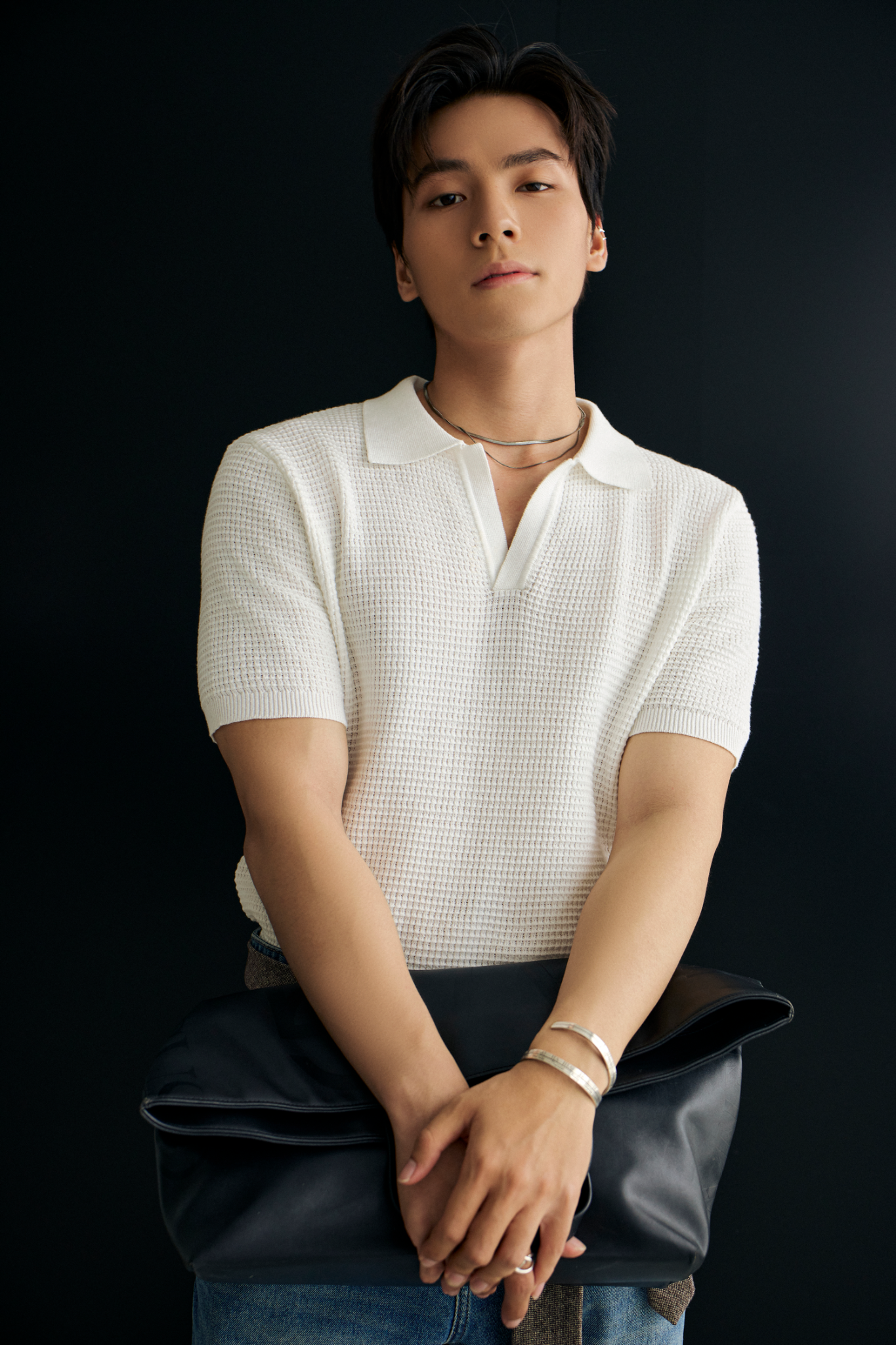 AG739 PREMIUM REGULAR FIT KNIT POLO - WHITE