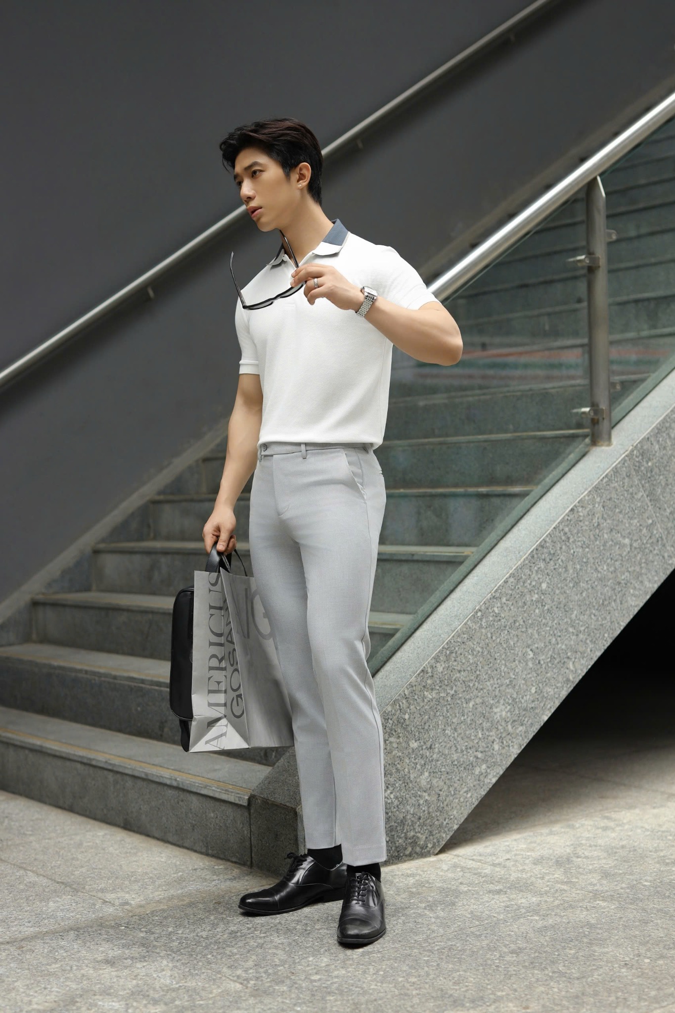 AG893 NEW PREMIUM SLIMFIT POLO - WHITE