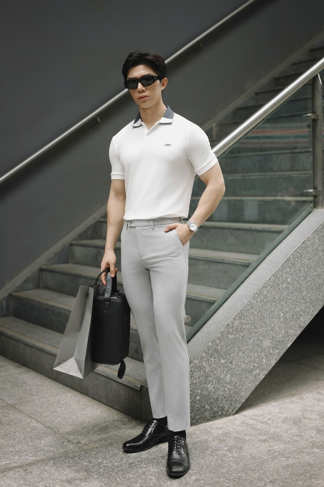 AG893 NEW PREMIUM SLIMFIT POLO - BEIGE