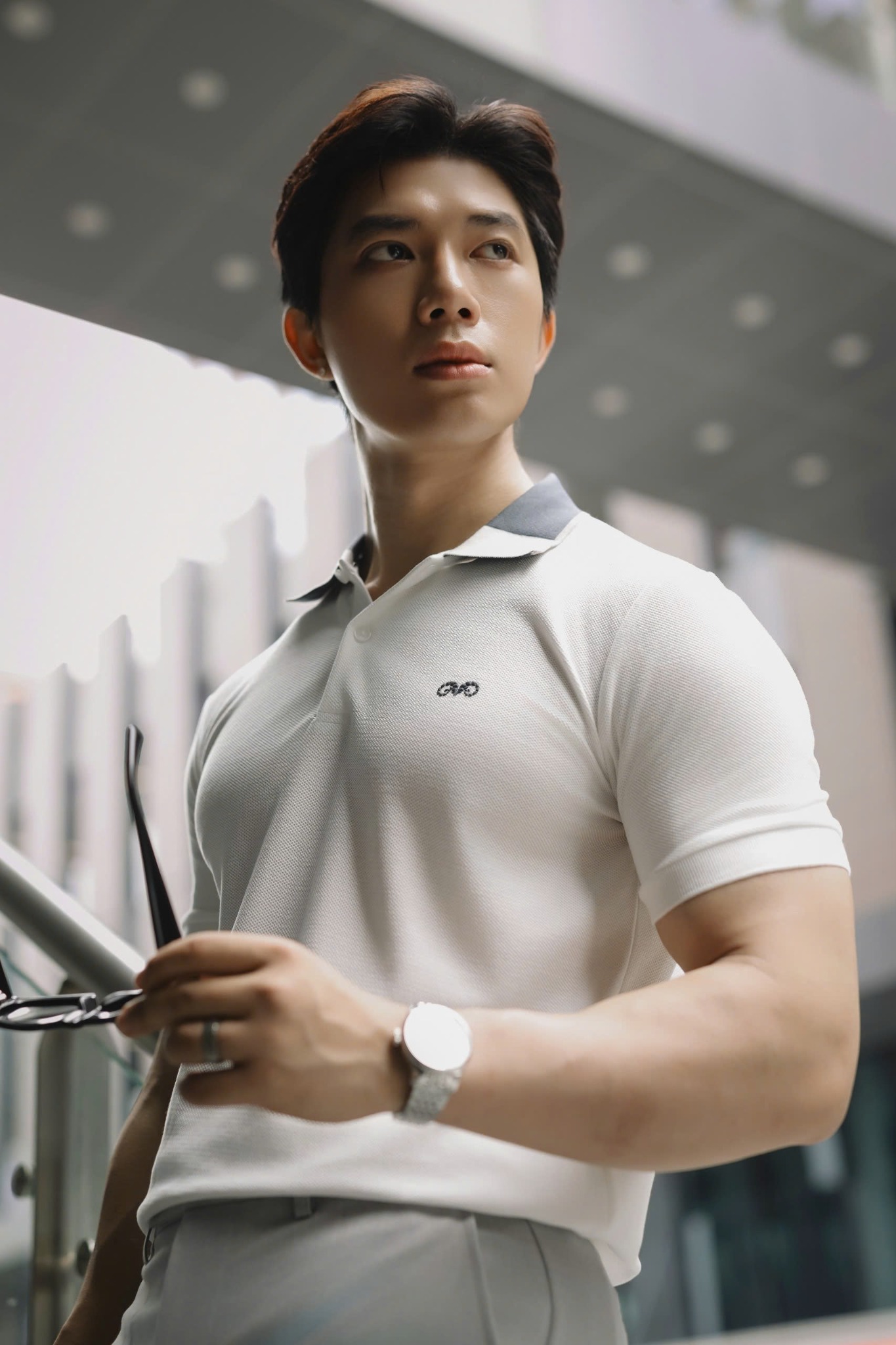AG893 NEW PREMIUM SLIMFIT POLO - WHITE