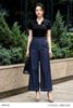  Quần suông xanh denim lụa tôn dáng thời trang nữ Seven.AM B850140K 
