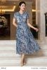  Chân váy xòe tơ óng xanh light navy thời trang nữ Seven.AM H730326K 
