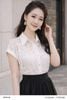  Áo sơ mi trắng kem ren cổ đức thanh lịch thời trang nữ Seven.AM H103264I 