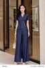  Quần suông denim lụa xanh navy tôn dáng thời trang nữ Seven.AM H850150I 