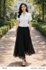  Quần suông đen chiffon ống rộng bay nhẹ thanh lịch thời trang nữ Seven.AM B850128I 