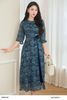  Đầm midi xoè tơ vân hoa phối hoạ tiết thời trang nữ Seven.AM  H633692I 