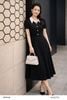  Đầm xòe đen cổ phối be thanh lịch thời trang nữ Seven.AM H633751I 