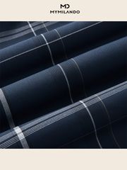 Áo Sơ Mi Nam Milando SMDMI239 Họa Tiết Kẻ Ô Sợi Tre Cao Cấp