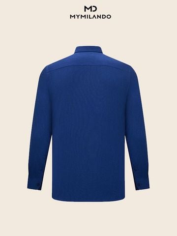 Áo Sơ Mi Cao Cấp Màu Xanh Đậm Họa Tiết Vân Chìm