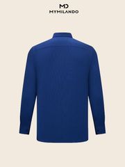 Áo Sơ Mi Cao Cấp Màu Xanh Đậm Họa Tiết Vân Chìm