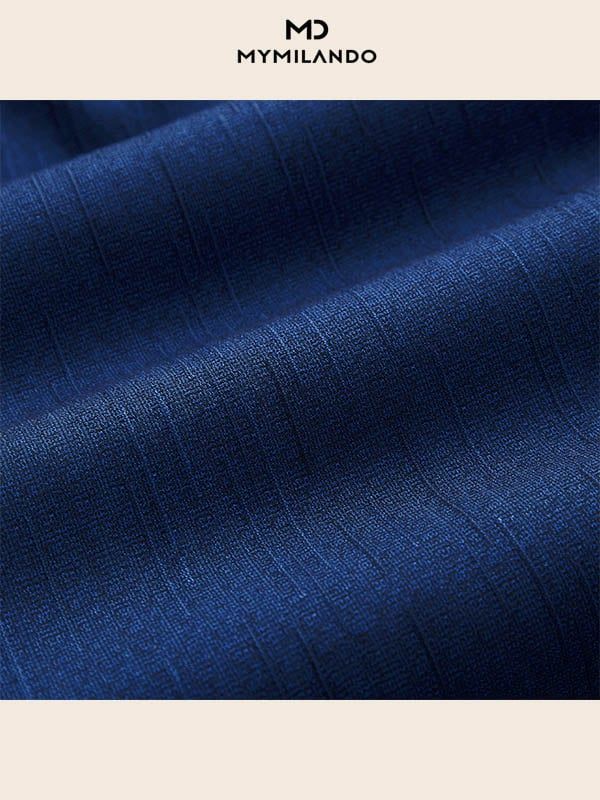 Áo Sơ Mi Cao Cấp Màu Xanh Đậm Họa Tiết Vân Chìm