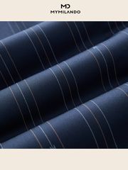 Áo Sơ Mi Nam Milando SMDMI236 Kẻ Sọc Dọc Sợi Tre Co Giãn