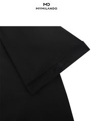 Áo Sơ Mi Nam Ngắn Tay Milando SMCMI298 Đen Trơn Co Giãn Cao Cấp