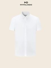 Áo Sơ Mi Nam Ngắn Tay Milando SMCMI225 Trắng Nano Kháng Khuẩn