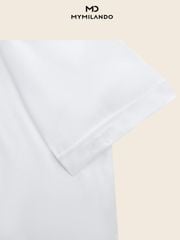 Áo Sơ Mi Nam Ngắn Tay Milando SMCMI225 Trắng Nano Kháng Khuẩn